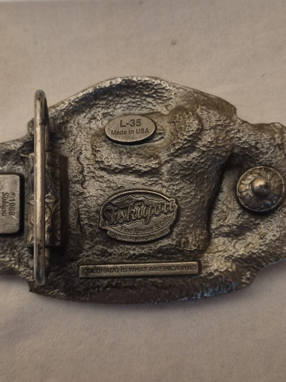 Vintage 1988 Siskiyou Pewter Colorado Bighorn Ram & Eagle Belt Buckle USA 1229